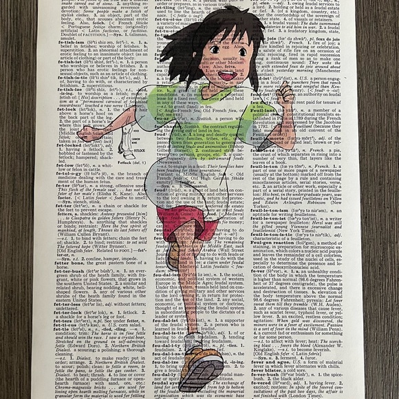 Spirited Away (Movie) Themed Dictionary Prints - Set of 6 - Picture 3 of 6